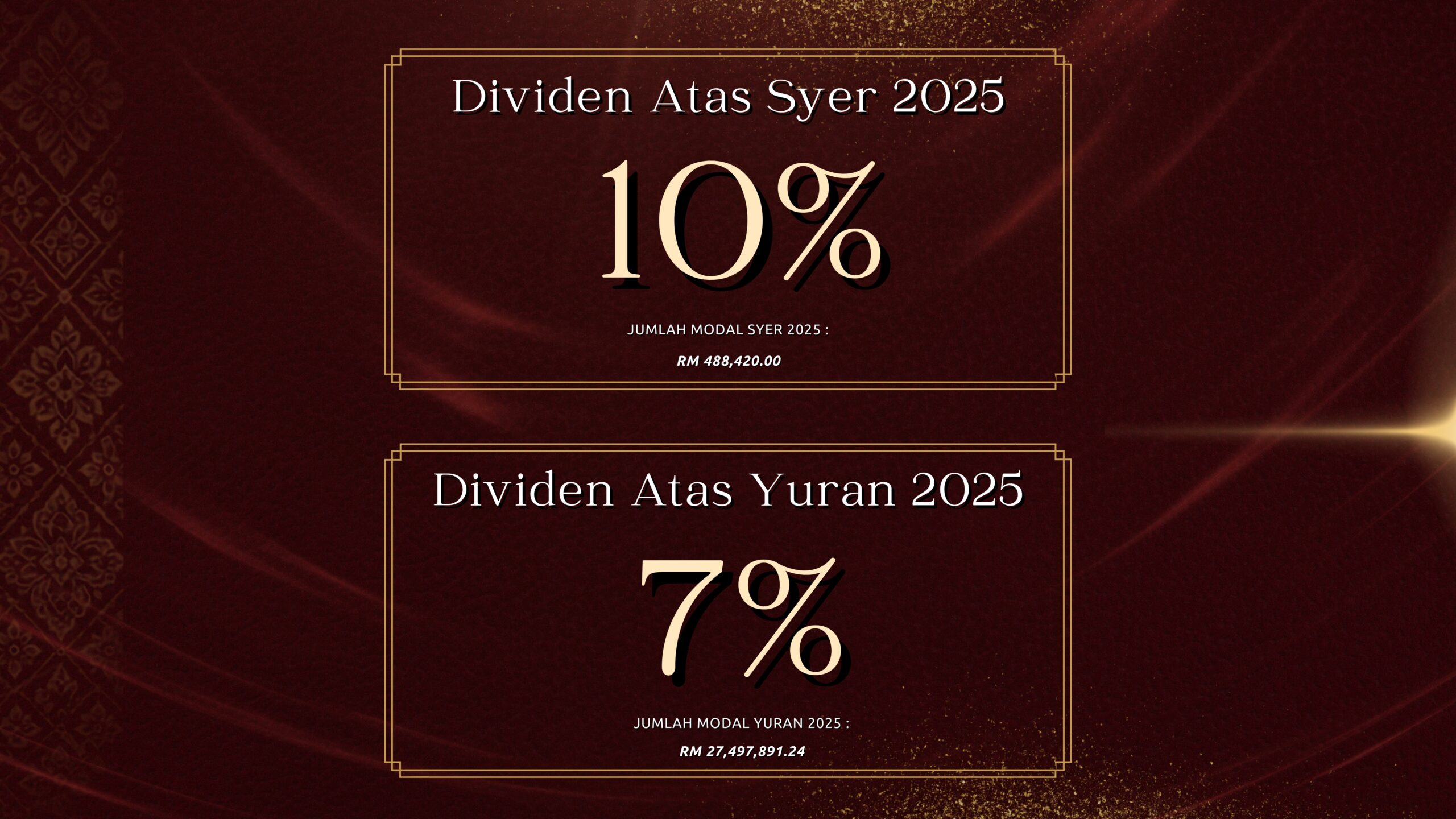 2025 - dividen announcement